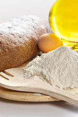 flour, eggs, oil-food ingredients