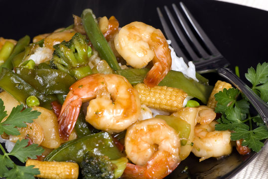 Shrimp Stir Fry Over Rice 2