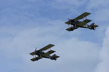 raf se. 5a biplanes in formation