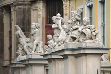 statues of cherubs in dresden, germany