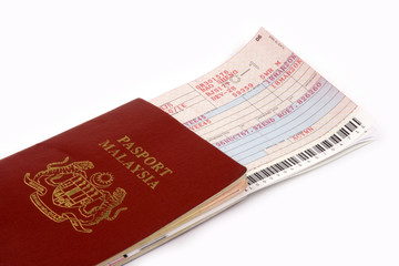 passport and airline ticket