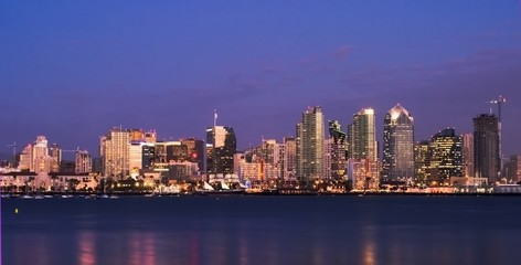 Obraz premium San Diego noc panoramę 2