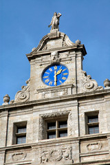 city hall clock in leipzig, germany