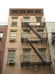 emergency staircase in a front building, new york