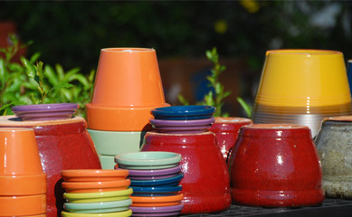 colorful clay pots - 2736746