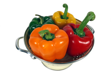 peppers in collander