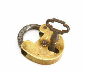 close padlock with key