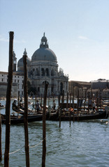 Obraz na płótnie Canvas venice - gondolas and santa maria della salute chu