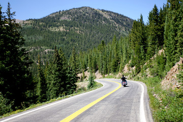 motorcycle on mountain road