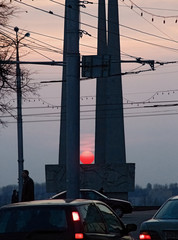 sunset, the victory square