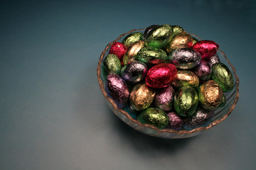 bowl full of easter eggs