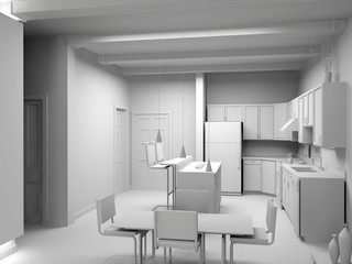 blank modern kitchen