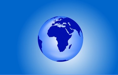 Fototapeta na wymiar globe with blue background
