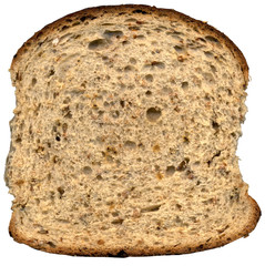 close up of a of a slice of malted wheat and barle