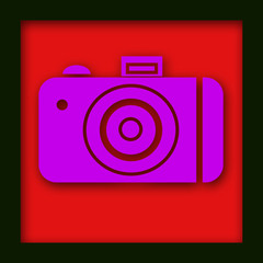 purple camera with drop shadow