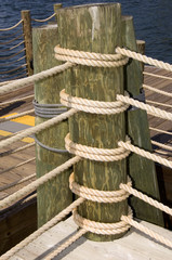 ropes wrapped around pole