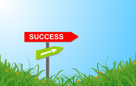 success sign in grass