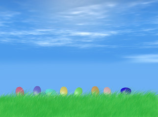 easter eggs in grass