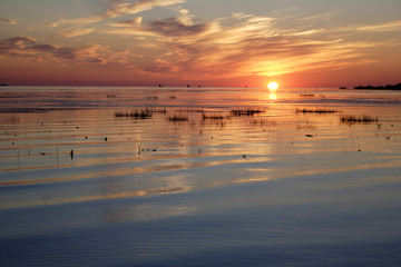 sunset on the lake