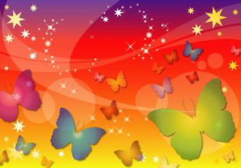 Obraz na płótnie Canvas abstract butterflies background