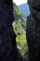 narrow path between stony walls in low tatras