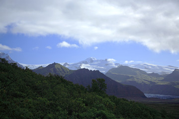 view across to the glaciers