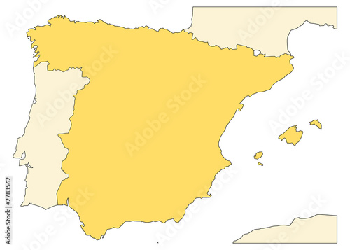 Carte vierge de l'Espagne de la Plaine de la carte de l ...