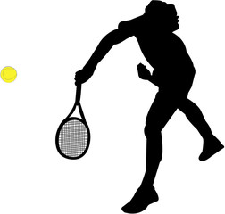 tennis player silhouettes