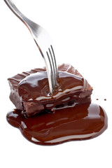 fork pricking chocolate