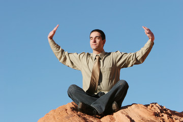 businessman meditating