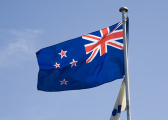 new zealand flag in breeze