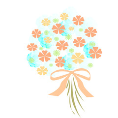 flower bouquet with ribbon