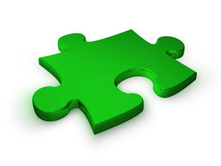 Fototapeta premium puzzleteil grün - puzzle piece green