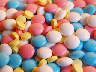 multicolored pills