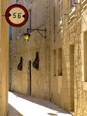 Deurstickers Smal steegje narrow medieval alley