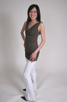 chinese woman slender and smiling