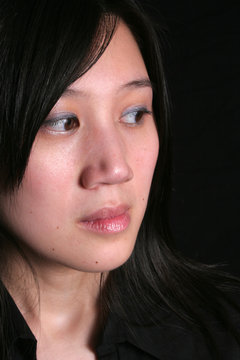 chinese woman looking right