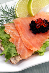 salmon and caviar