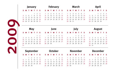 2009 planner calendar