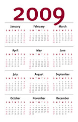 2009 planner calendar