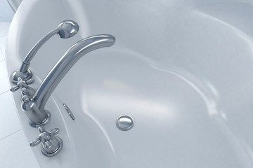 bathroom white and metal