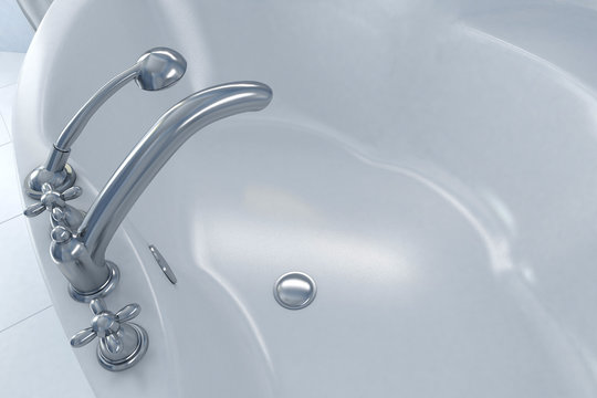 bathroom white and metal