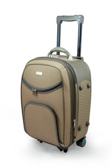 beige travel suitcase - isolated