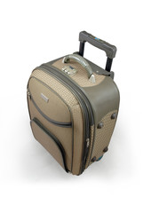 beige travel suitcase - isolated