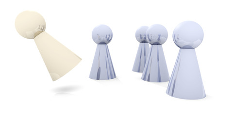 einer ist raus - metallfiguren