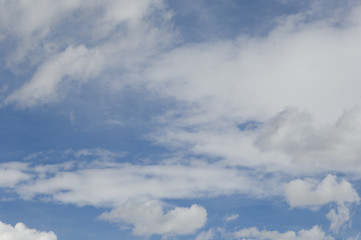 white clouds and blue sky