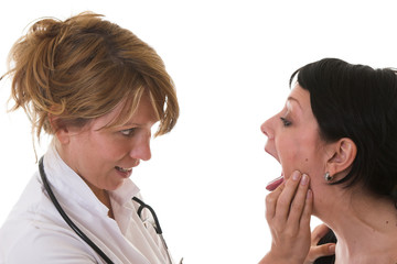 female doctor checking out her patient