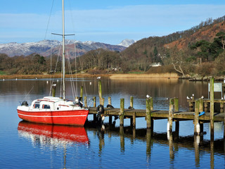 red boat on windermere