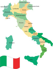 area of italy -map vector-