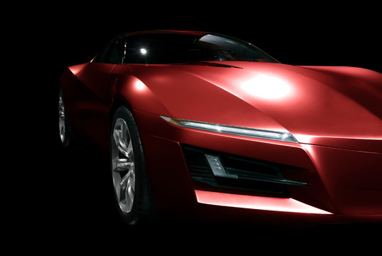 red abstract sports car